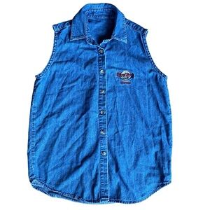 Vintage Hard Rock Cafe Denim Shirt Vest